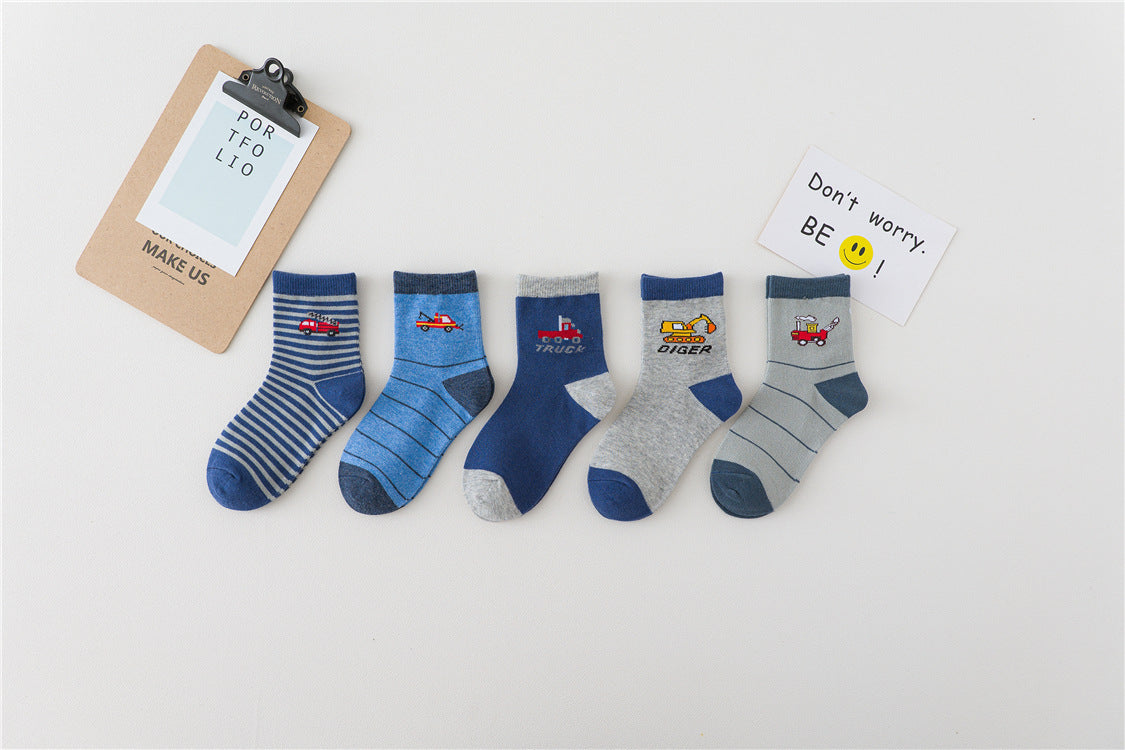 Cotton Car Cartoon Boy Socks