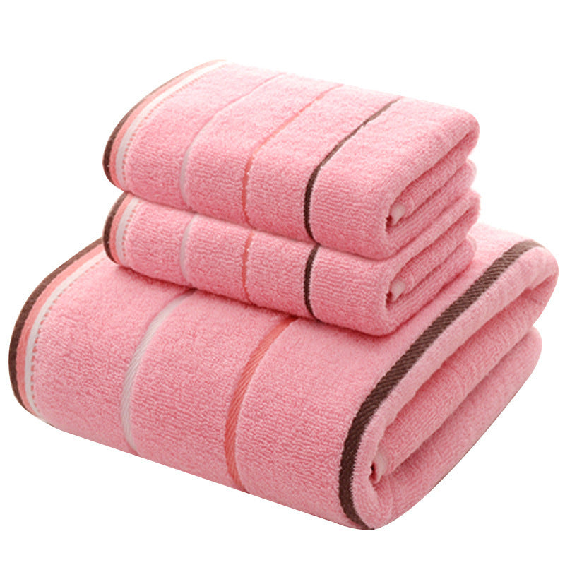 Pure Cotton Towels Three-piece Suit Thick Soft Household