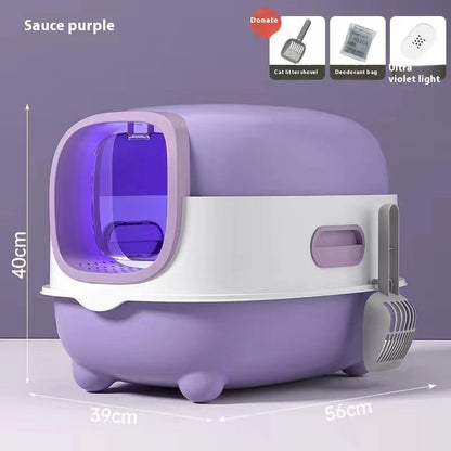 Cat Litter Box Fully Enclosed Oversized UV Sterilisation