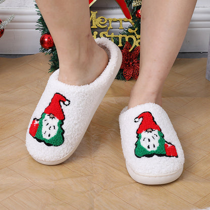 Santa Claus Home Slippers Couple Indoor Floor Bedroom Slipper Christmas Warm Shoes Women Men