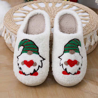 Santa Claus Home Slippers Couple Indoor Floor Bedroom Slipper Christmas Warm Shoes Women Men