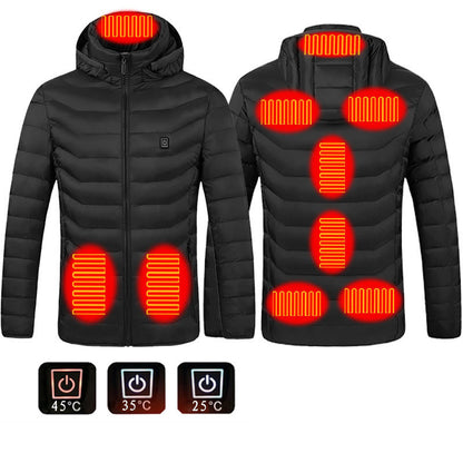 Heated Jacket Coat USB Electric Jacket Cotton Coat Heater Thermal Clothing Heating Vest Men's Clothes Winter