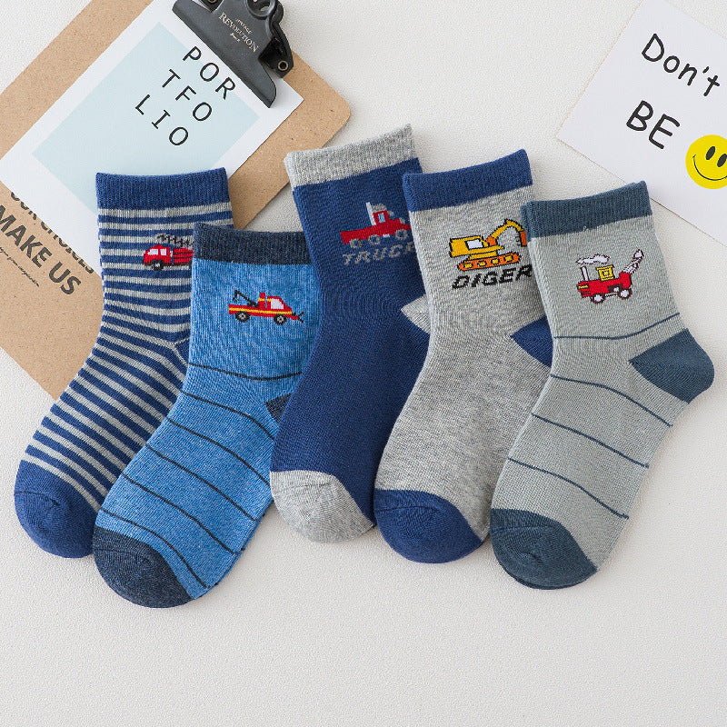 Cotton Car Cartoon Boy Socks