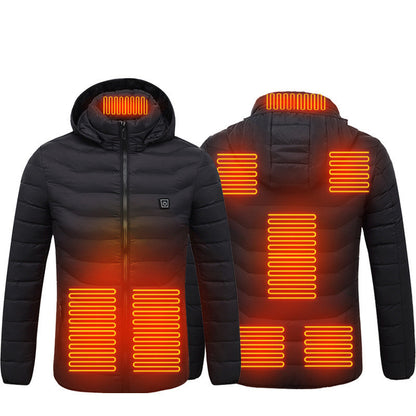 Heated Jacket Coat USB Electric Jacket Cotton Coat Heater Thermal Clothing Heating Vest Men's Clothes Winter