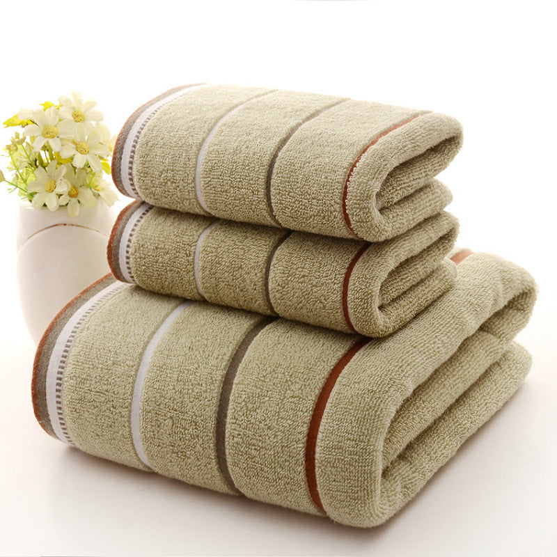 Pure Cotton Towels Three-piece Suit Thick Soft Household