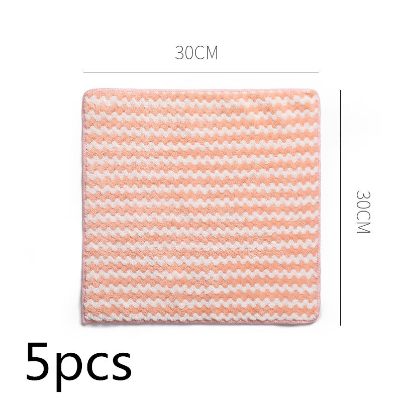 Kitchen Cleaning Rag Coral Fleece Dish Washing Cloth Super Absorbent Scouring Pad Dry And Wet Kitchen Cleaning Towels Lazy Cleaning Supplies