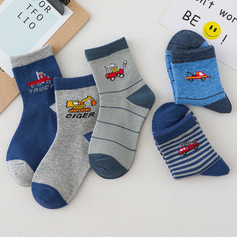 Cotton Car Cartoon Boy Socks