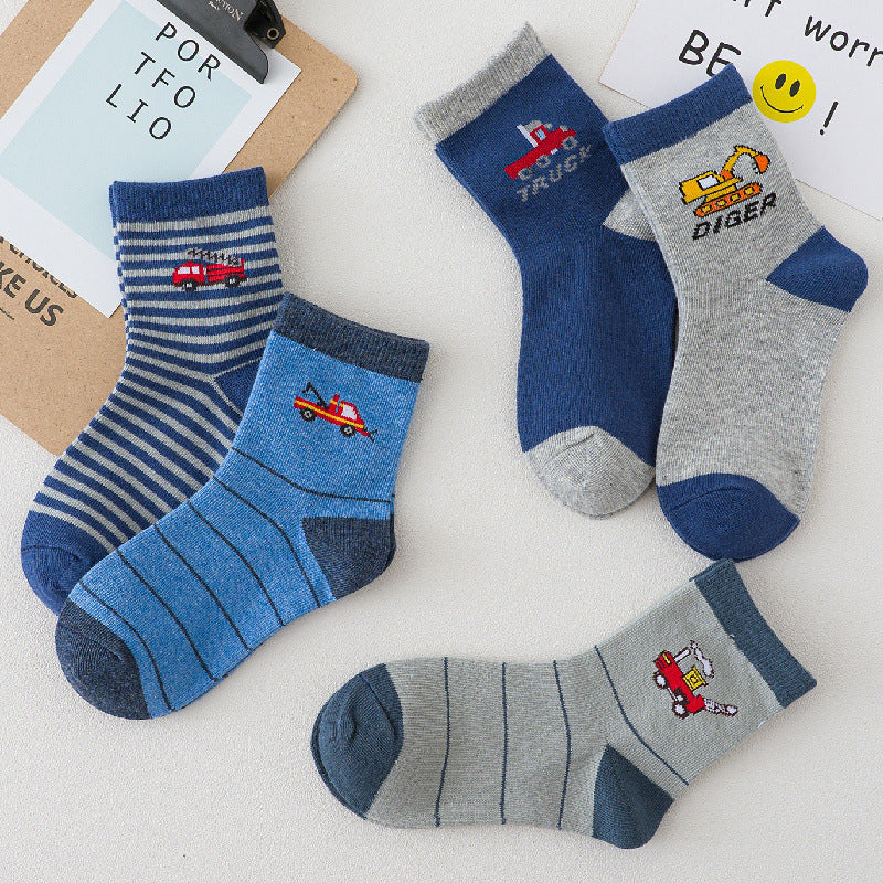 Cotton Car Cartoon Boy Socks