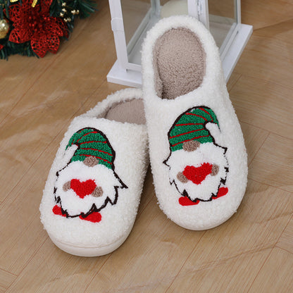 Santa Claus Home Slippers Couple Indoor Floor Bedroom Slipper Christmas Warm Shoes Women Men