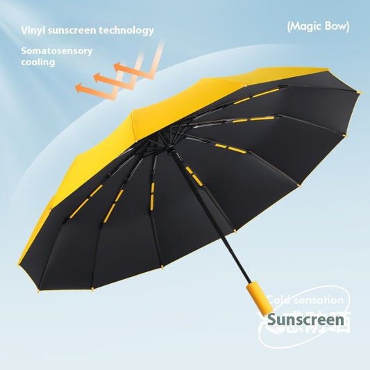 Automatic Sun Umbrella Dual-use Sun Protection 12 bones Umbrella
