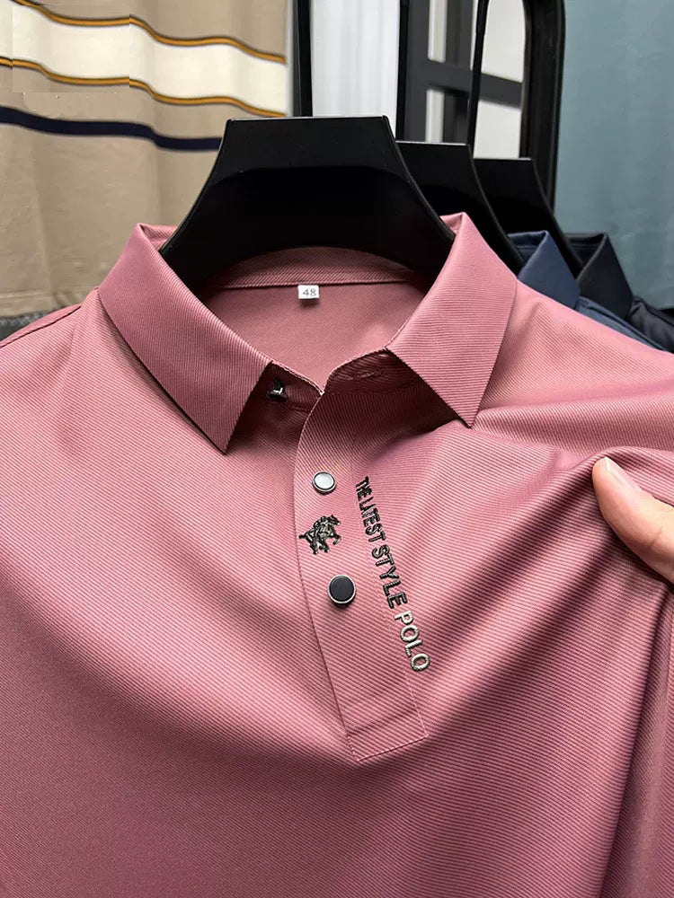 Summer Polo Shirt Business Casual Seamless Ice Silk - Online Shop AU.com