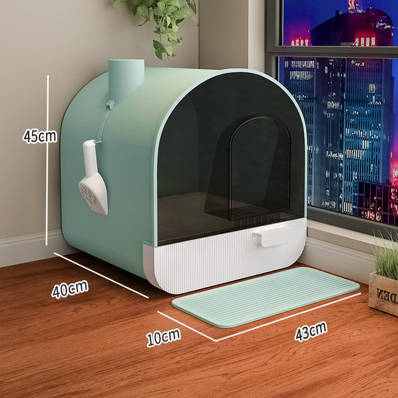 Nhà vệ sinh cho mèo Hộp đựng cát vệ sinh cho mèo Loại kín Cách ly mùi