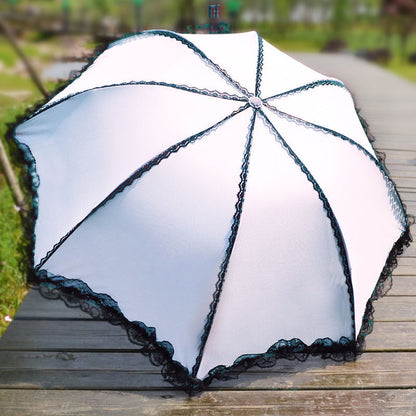 Women's Fashion Lace UV Protection Folding Umbrella