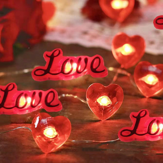 Led Copper Wire Light Love Red Lips Small Colored Lights Flashing Light Decoration Christmas Valentine's Day