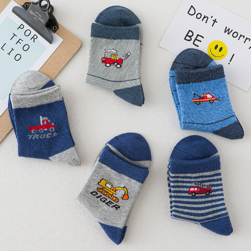 Cotton Car Cartoon Boy Socks