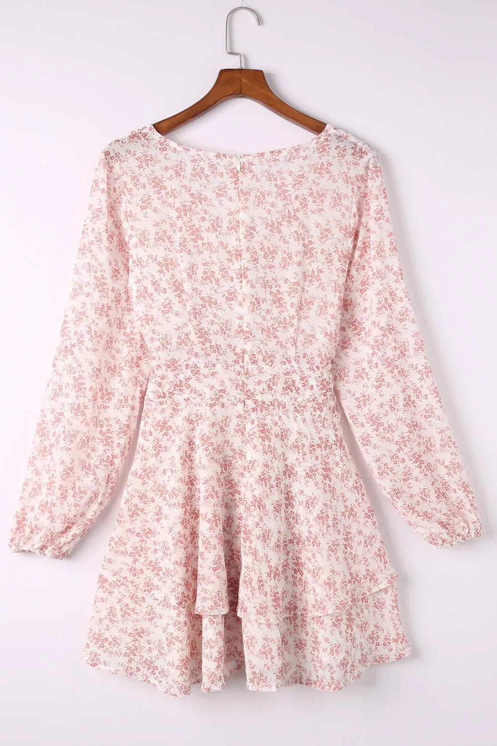 Floral Surplice Balloon Sleeve Layered Dress - Online Shop AU.com - Trendsi