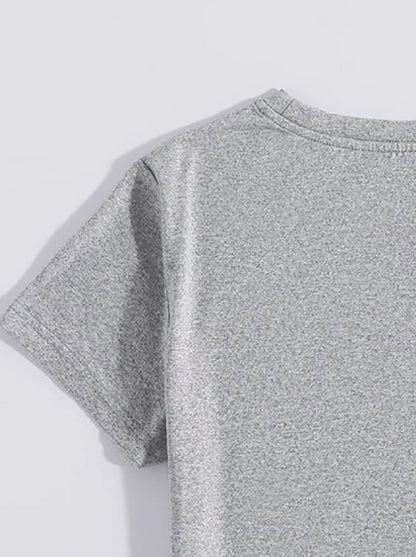 Graphic Round Neck Short Sleeve T-Shirt - Online Shop AU.com - OnlineShopAU.com