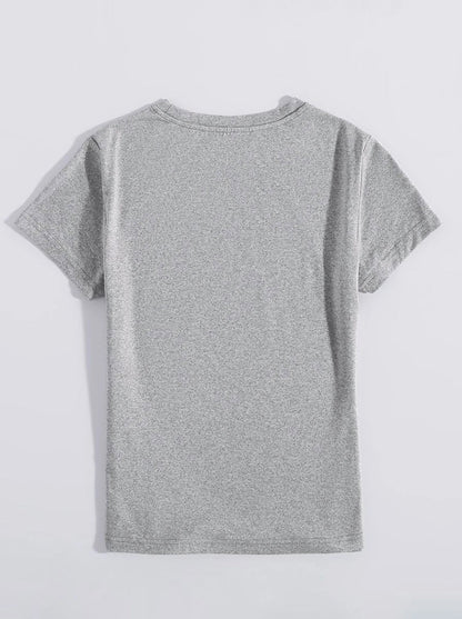 Graphic Round Neck Short Sleeve T-Shirt - Online Shop AU.com - OnlineShopAU.com