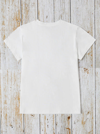 Graphic Round Neck Short Sleeve T-Shirt - Online Shop AU.com - OnlineShopAU.com