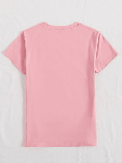 Graphic Round Neck Short Sleeve T-Shirt - Online Shop AU.com - OnlineShopAU.com