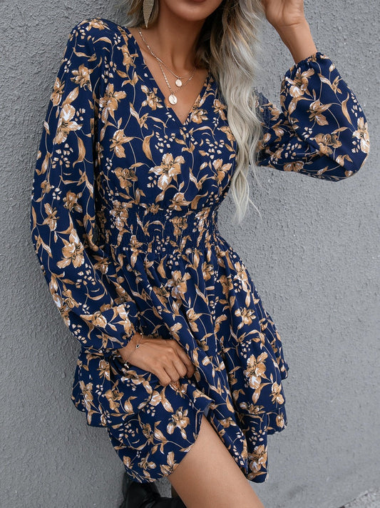 Ivy Lane Floral Layered Surplice Balloon Sleeve Dress - Online Shop AU.com - OnlineShopAU.com