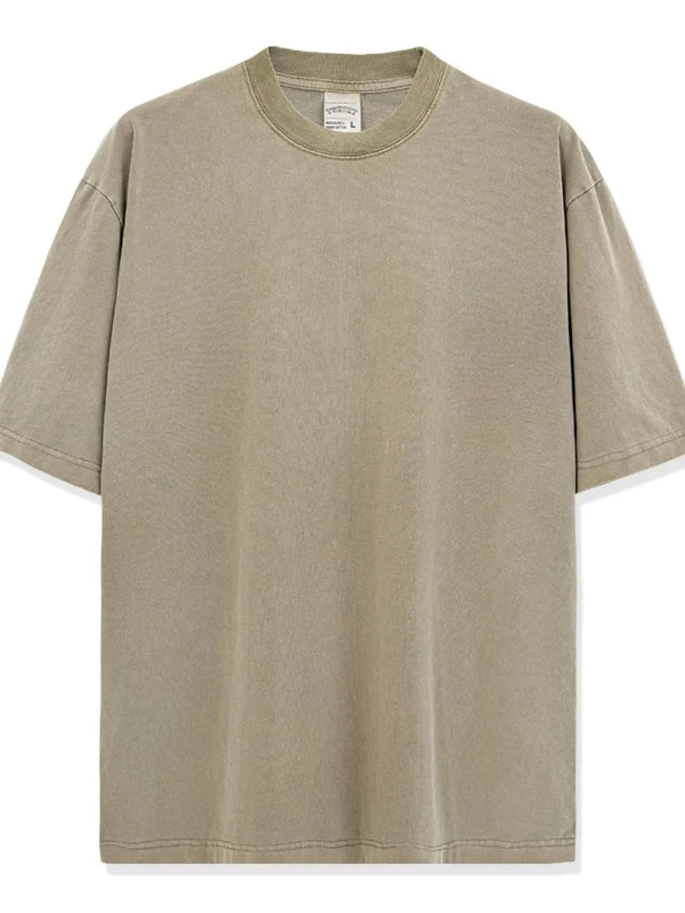Men's Full Size Round Neck Washed T-Shirt Plus Size - Online Shop AU.com - Trendsi