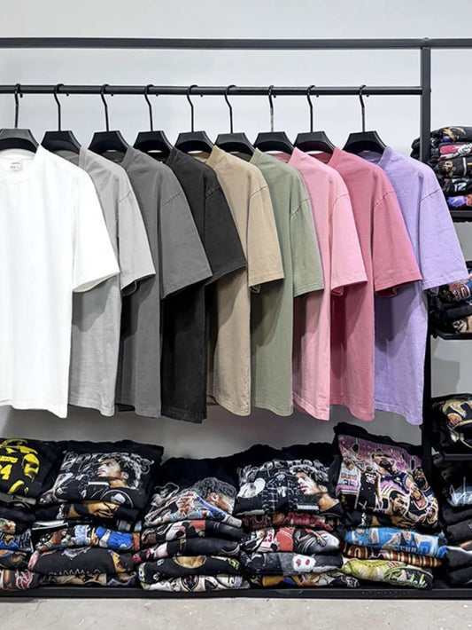 Men's Full Size Round Neck Washed T-Shirt Plus Size - Online Shop AU.com - Trendsi