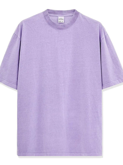 Men's Full Size Round Neck Washed T-Shirt Plus Size - Online Shop AU.com - Trendsi