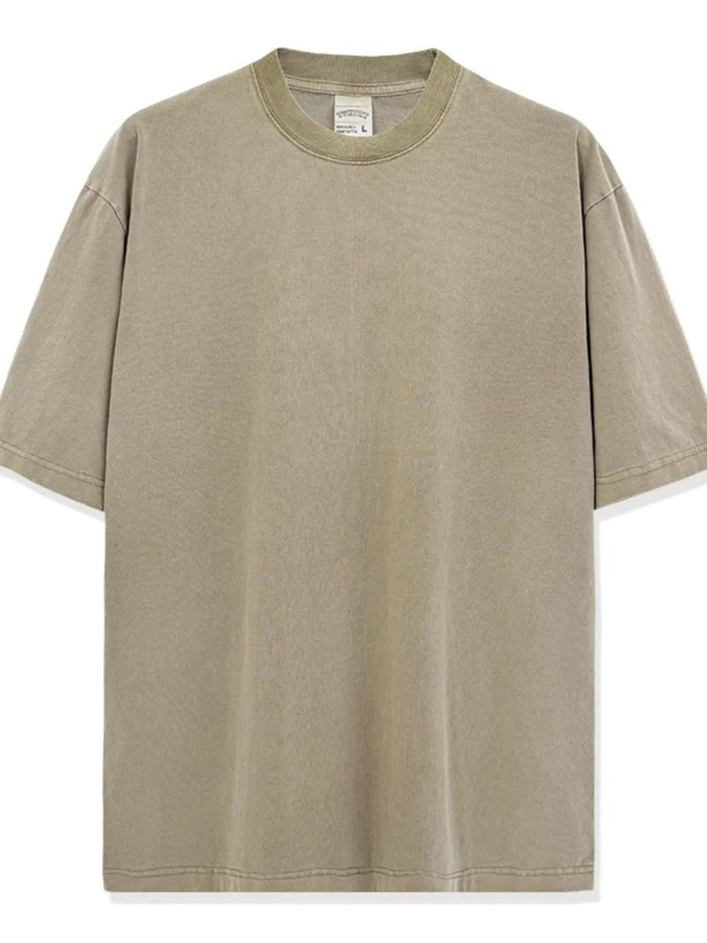 Men's Full Size Round Neck Washed T-Shirt Plus Size - Online Shop AU.com - Trendsi