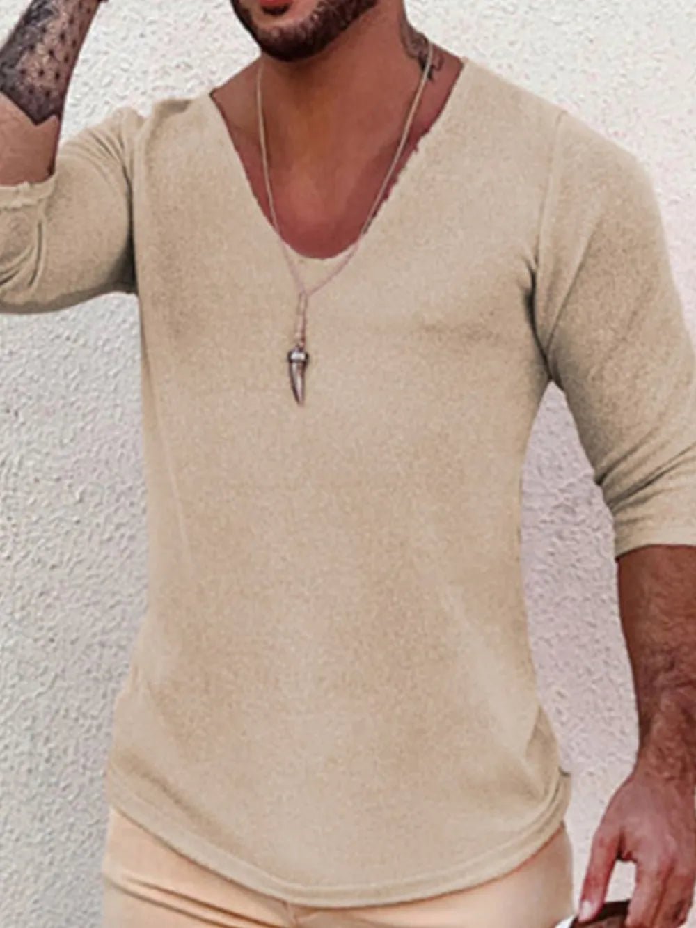 Men's Full Size V - Neck Long Sleeve T-Shirt Plus Size - Online Shop AU.com - OnlineShopAU.com