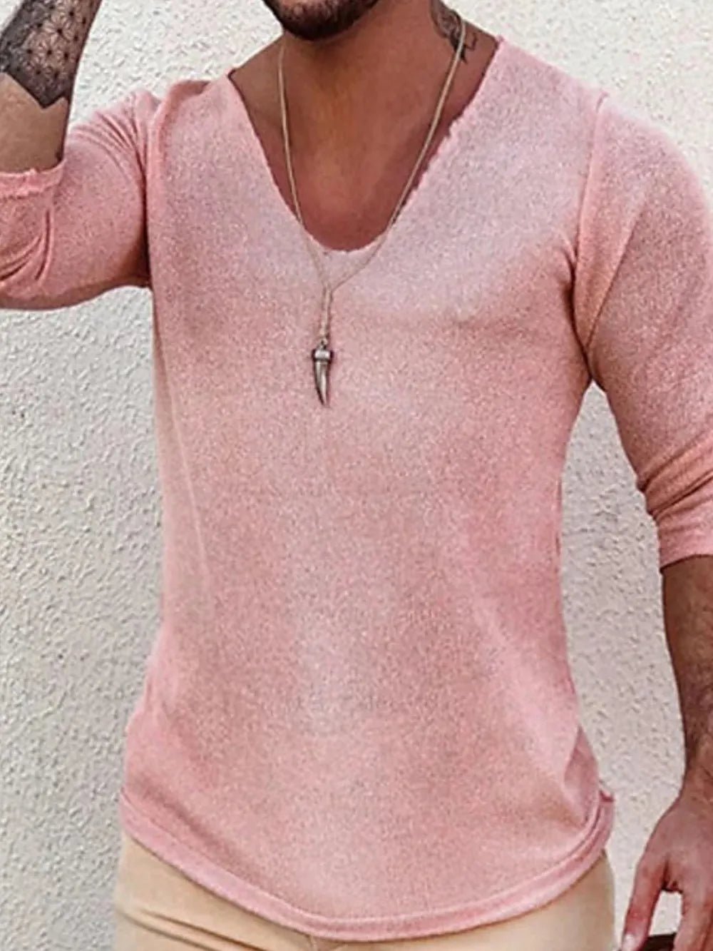 Men's Full Size V - Neck Long Sleeve T-Shirt Plus Size - Online Shop AU.com - OnlineShopAU.com