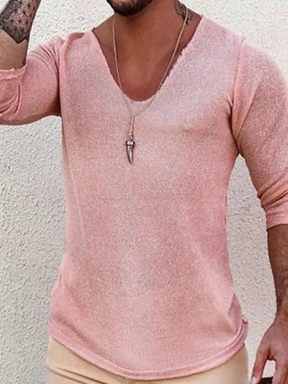 Men's Full Size V - Neck Long Sleeve T-Shirt Plus Size - Online Shop AU.com - OnlineShopAU.com