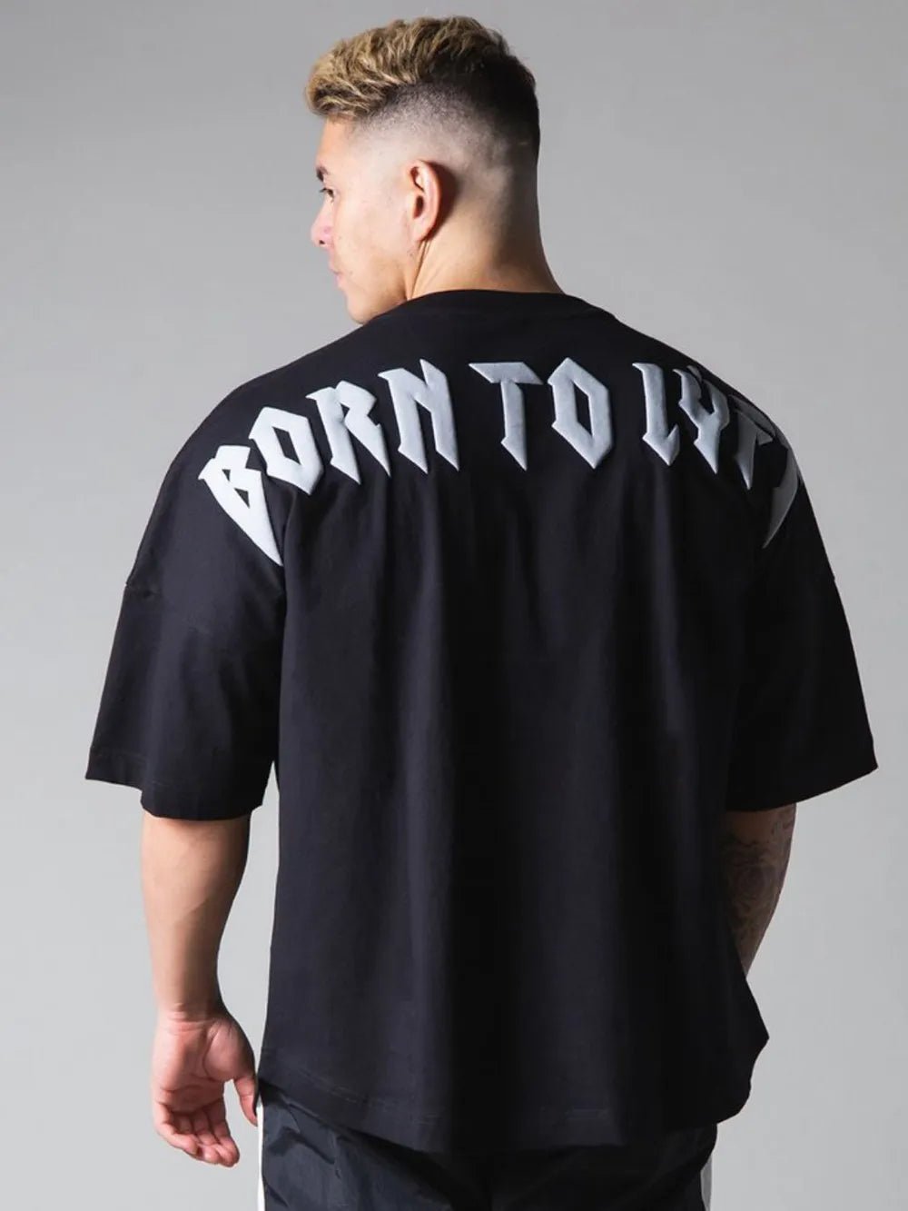 Men's Plus Size Letter Round Neck Half Sleeve T-Shirt - Online Shop AU.com - Trendsi