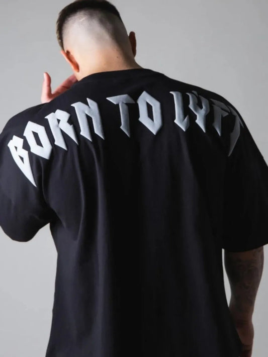 Men's Plus Size Letter Round Neck Half Sleeve T-Shirt - Online Shop AU.com - Trendsi