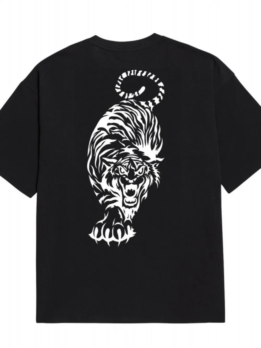 Men's Plus Size Tiger Round Neck Short Sleeve T-Shirt - Online Shop AU.com - Trendsi