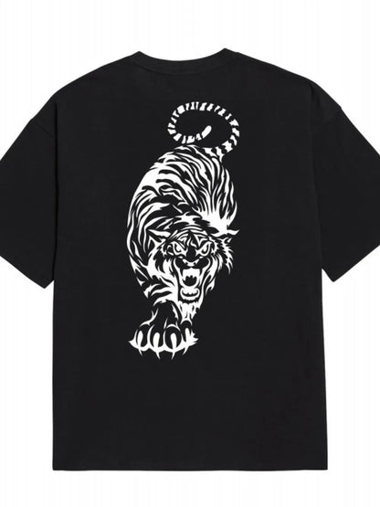 Men's Plus Size Tiger Round Neck Short Sleeve T-Shirt - Online Shop AU.com - Trendsi